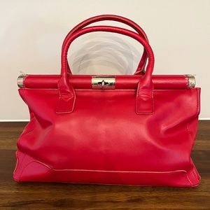 Red Leather Bag NWT